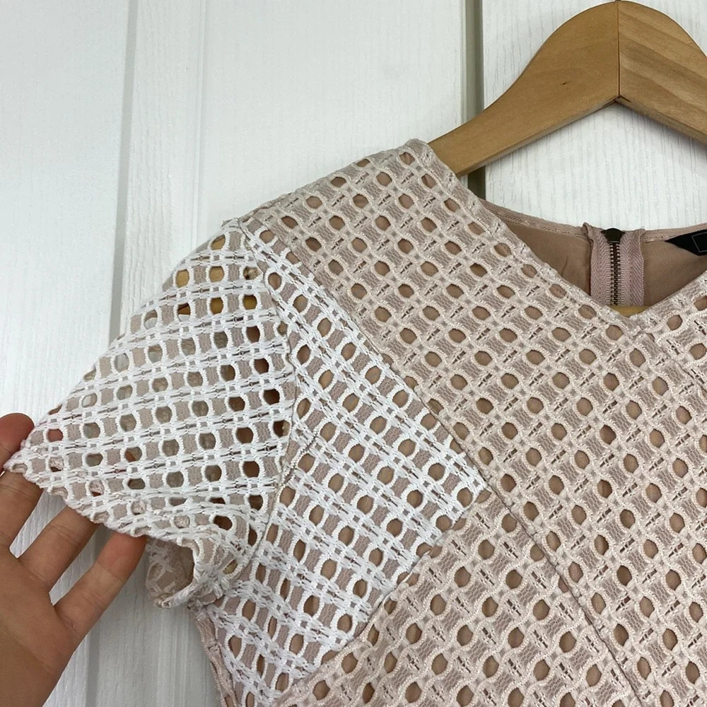 BCBGMAXAZRIA 'Elyze' Lace-Blocked Dress - Picture 8 of 12